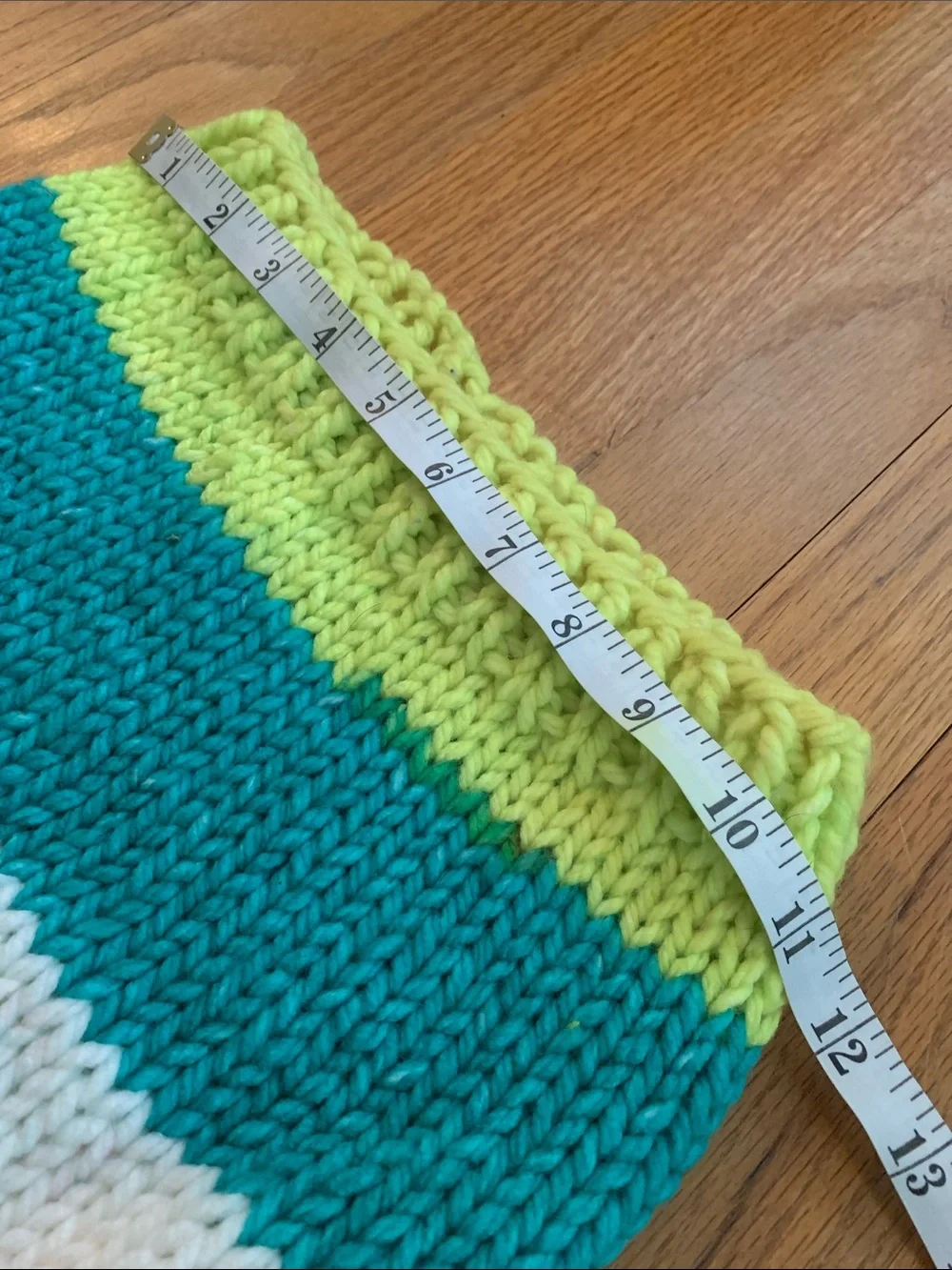 Striped Hand Knit Neck Warmer - Pink, White, Teal & Lime